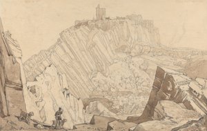 Domfront, vista verso sud-est da John Sell Cotman